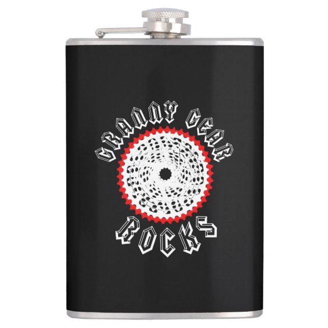 Granny Gear Rocks Cycling Hip Flask (Front)