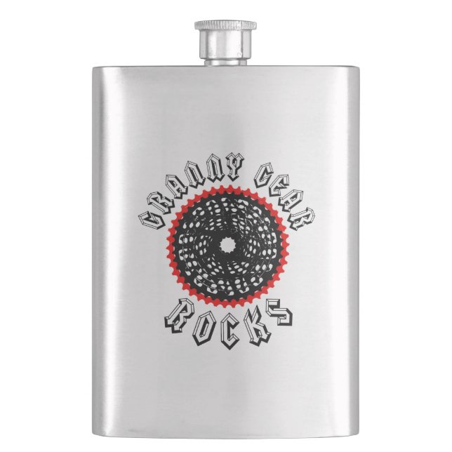 Granny Gear Rocks Cycling Hip Flask (Front)