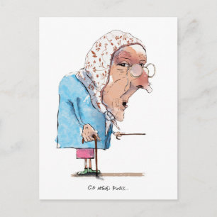 Granny Gets Mad postcard! Postcard