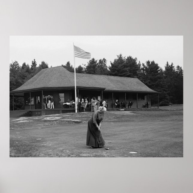 Granny Lines Up a Putt, 1915 Poster (Front)