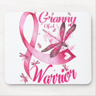 Granny Of A Warrior Dragonfly Breast Cancer Mouse Pad