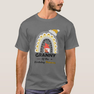 Granny Of The Birthday Princess Funny Granny Gnome T-Shirt
