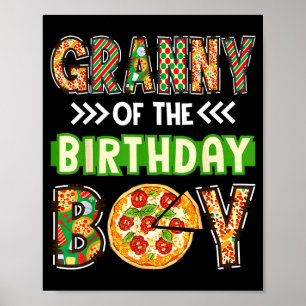 Granny of the boy birthday boy pizza lover party  poster