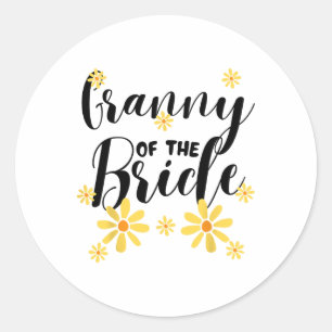 Granny Of The Bride Family Team Wedding Shower Sun Classic Round Sticker