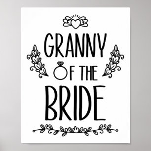 Granny Of The Bride Wedding Party Family Poster