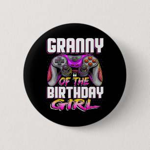 Granny Of The Gamer Girl Matching Video Game Birth 6 Cm Round Badge