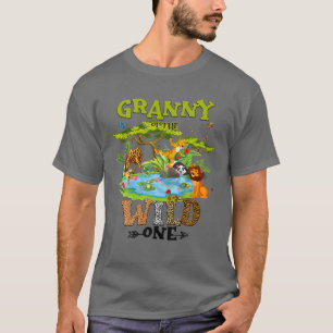 Granny Of The Wild One Zoo Birthday Woodland Anima T-Shirt