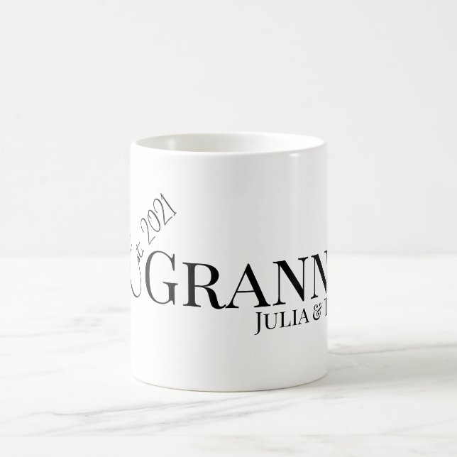 Granny or Grammy Established Custom Year Modern  Coffee Mug (Center)