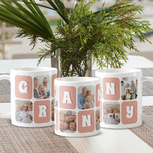 Granny Photo Collage Retro Text 6 Picture Template Coffee Mug