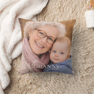 Granny Photo Established Year Modern Cushion