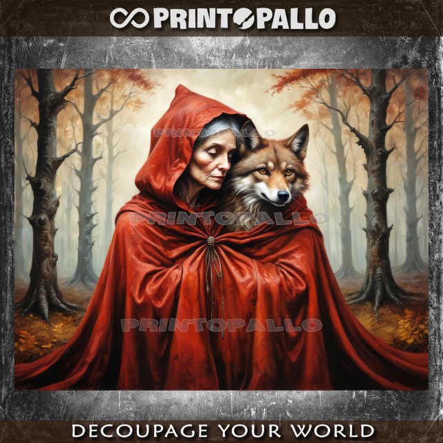 Granny red riding hood with the wolf tissue paper (Creator Uploaded)