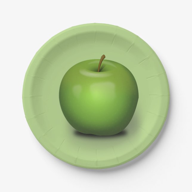 Granny Smith Apple Paper Plate (Front)