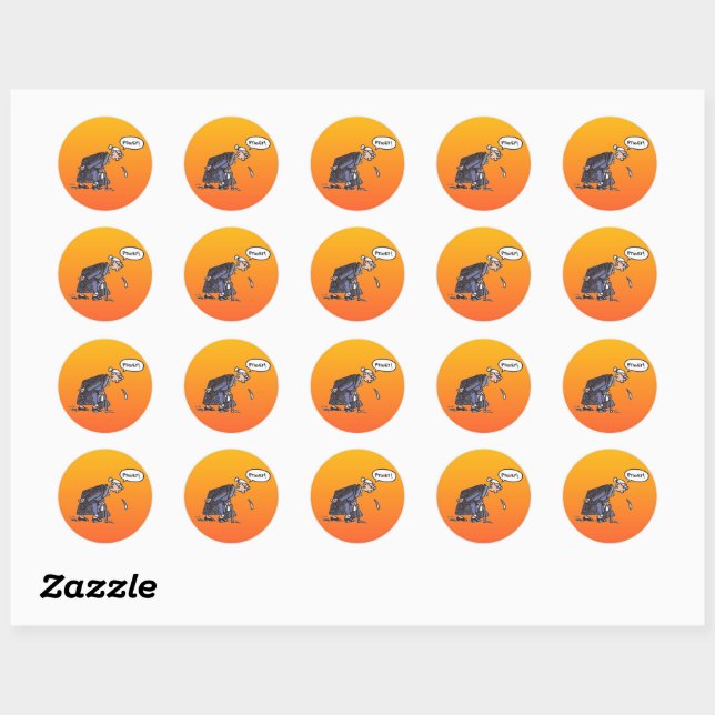 Granny Spitting! small round stickers (Sheet)