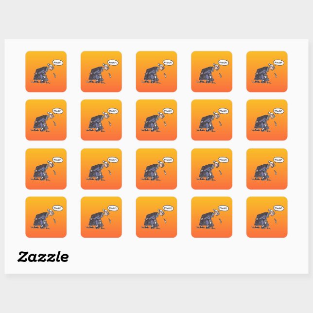 Granny Spitting! small square stickers (Sheet)