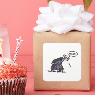 Granny Spitting! square large stickers