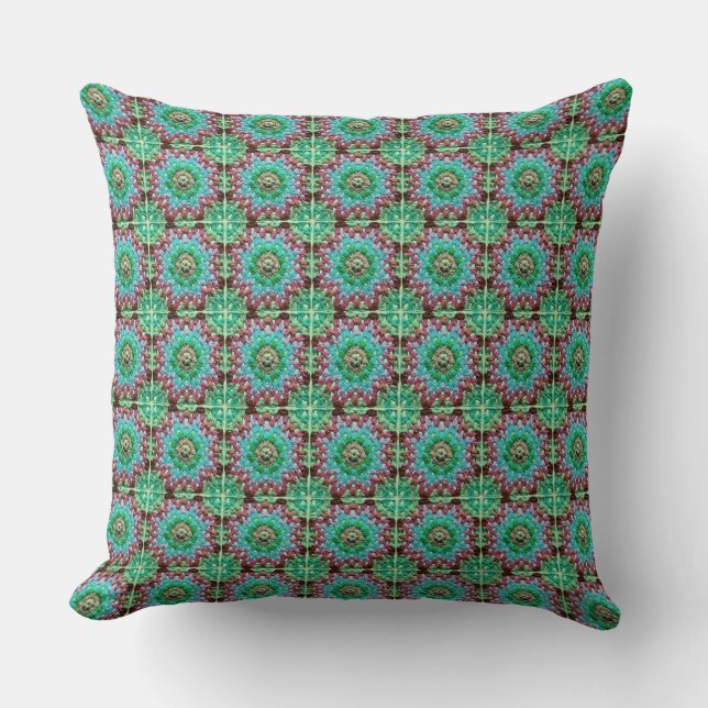  Granny Square Crochet Pattern Seventies Retro Bei Cushion (Front)