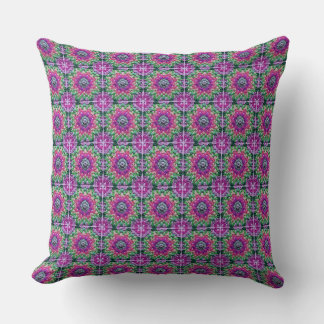Granny Square Crochet Pattern Seventies Retro Blu Cushion