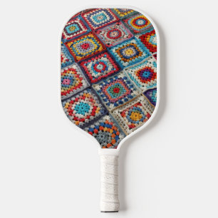 Granny Square Crocheted Quilt Pickleball Paddle