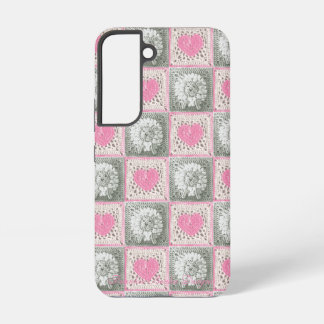 Granny Square Quilt with hearts and sheep Samsung Galaxy Case