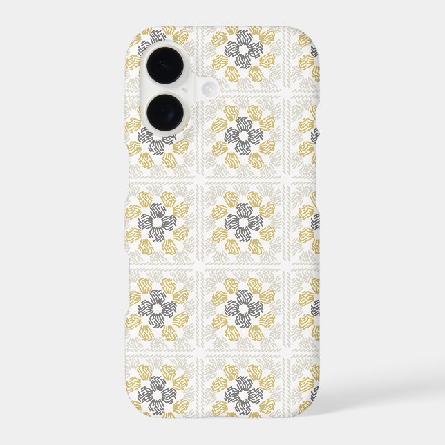Granny square sketch design yellow gray (Back)
