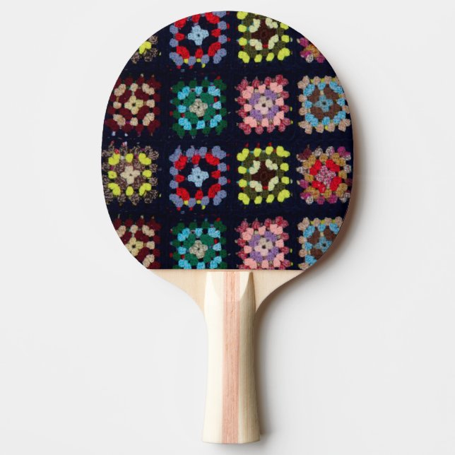 Granny squares ping pong paddle (Front)