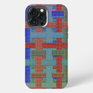 Grannys coloured 'plaid' in burlap or canvas aspec iPhone 13 pro max case