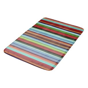 Granny's colourful stripes, with soft rough aspect bath mat