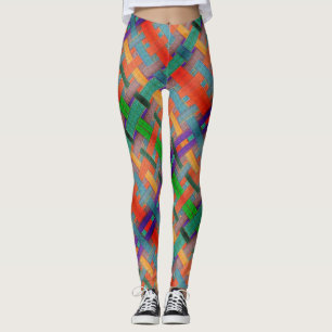 Granny's crossed reddish strips, with woven aspect leggings