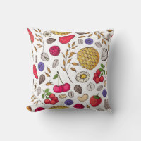 Granola,  muesli seamless pattern. Oat flakes hand