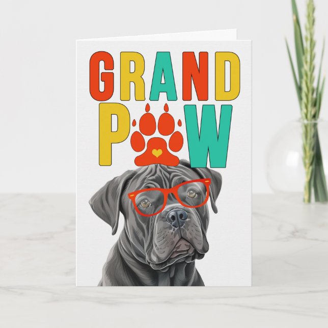 GranPAW Cane Corso GrandDOG Grandparents Day Holiday Card (Front)