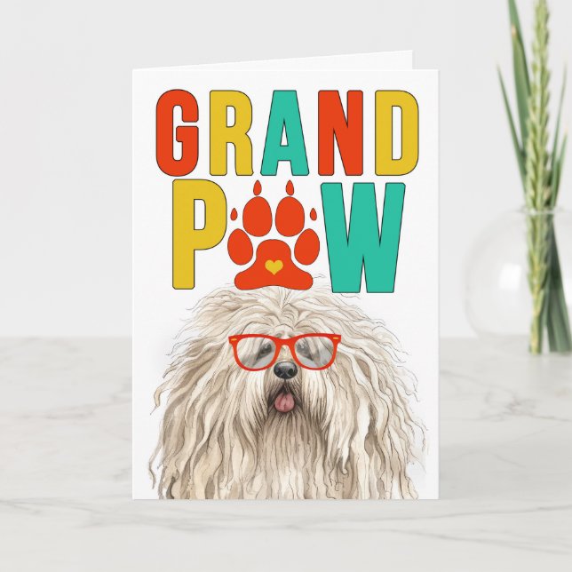 GranPAW Puli Dog Funny Grandparents Day Holiday Card (Front)