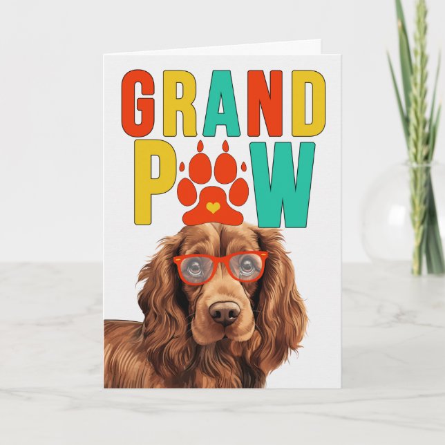 GranPAW Sussex Spaniel Funny Grandparents Day Holiday Card (Front)