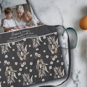 Gran's Kitchen Photo Collage Names Botanical Apron