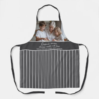 Gran's Kitchen Photo Grandchildren Striped Apron