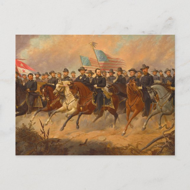 Grant and His Generals by Ole Peter Hansen Balling Postcard (Front)