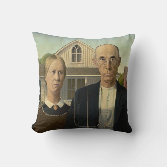 Grant DeVolson Wood American Gothic Cushion (Front)