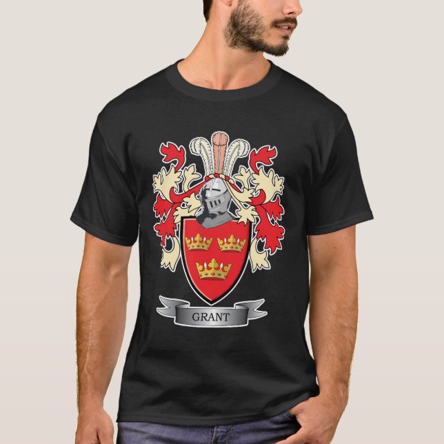 Grant Family Crest Coat of Arms T-Shirt (Front)