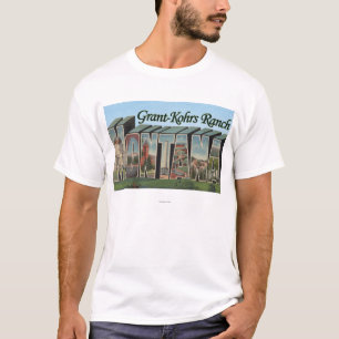 Grant-Kohrs Ranch, Montana - Large Letter Scenes T-Shirt