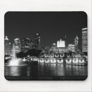 Grant Park Chicago Grayscale Mouse Pad