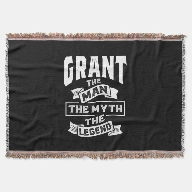 Grant Personalised Name Birthday Gift Throw Blanket (Front)