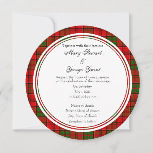 Grant Scottish Wedding Round Invitation