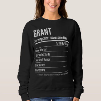 Grant Serving Size Nutrition Label Calories Sweatshirt