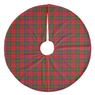Grant tartan red green plaid fleece tree skirt