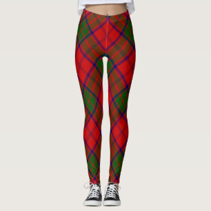 Grant tartan red green plaid leggings