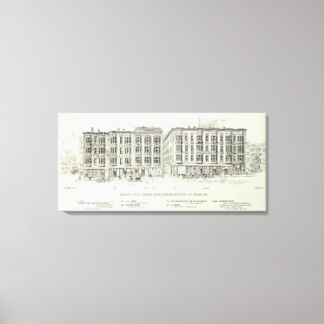 Grant West side Sutter and Bush Canvas Print (Front)