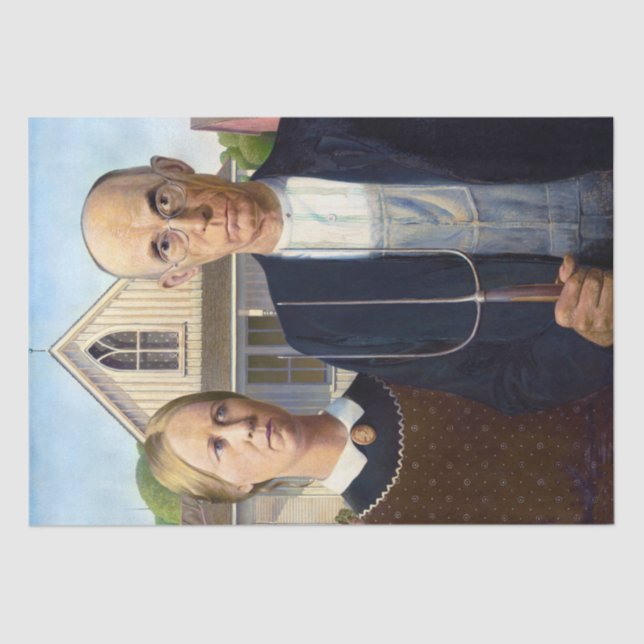 Grant Wood | American Gothic (1930) Tissue Paper (Front)