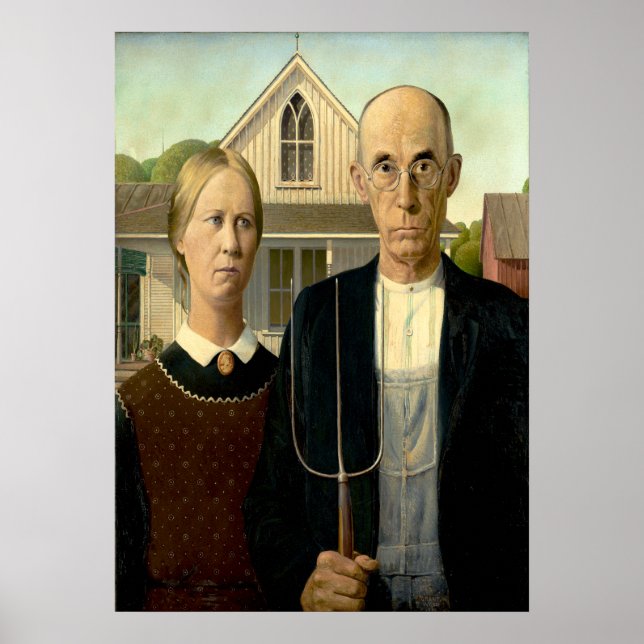 Grant Wood - American Gothic Poster (Front)