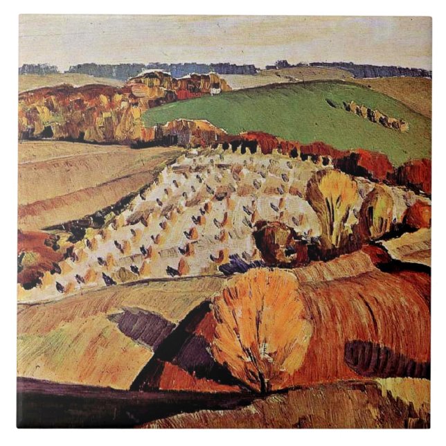 Grant Wood artwork, Landscape Tile (Front)