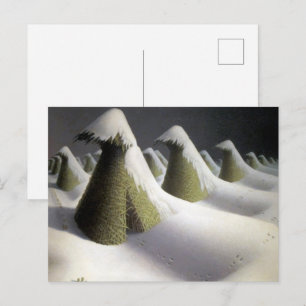 Grant Wood January Winter Haystack Fine Art Postcard