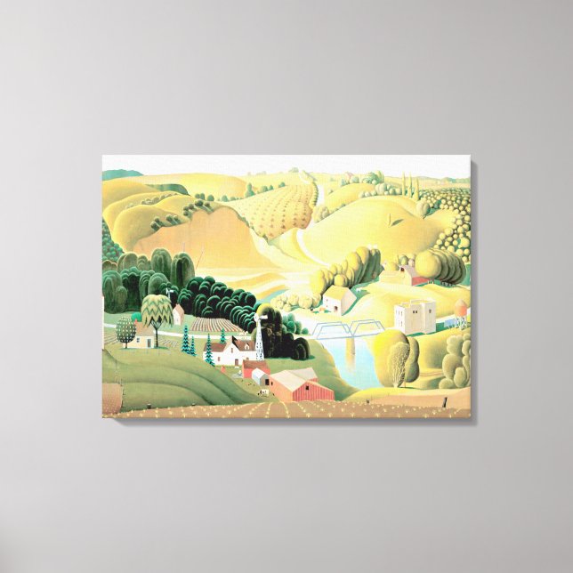 Grant Wood - Stone City, Iowa Canvas Print (Front)